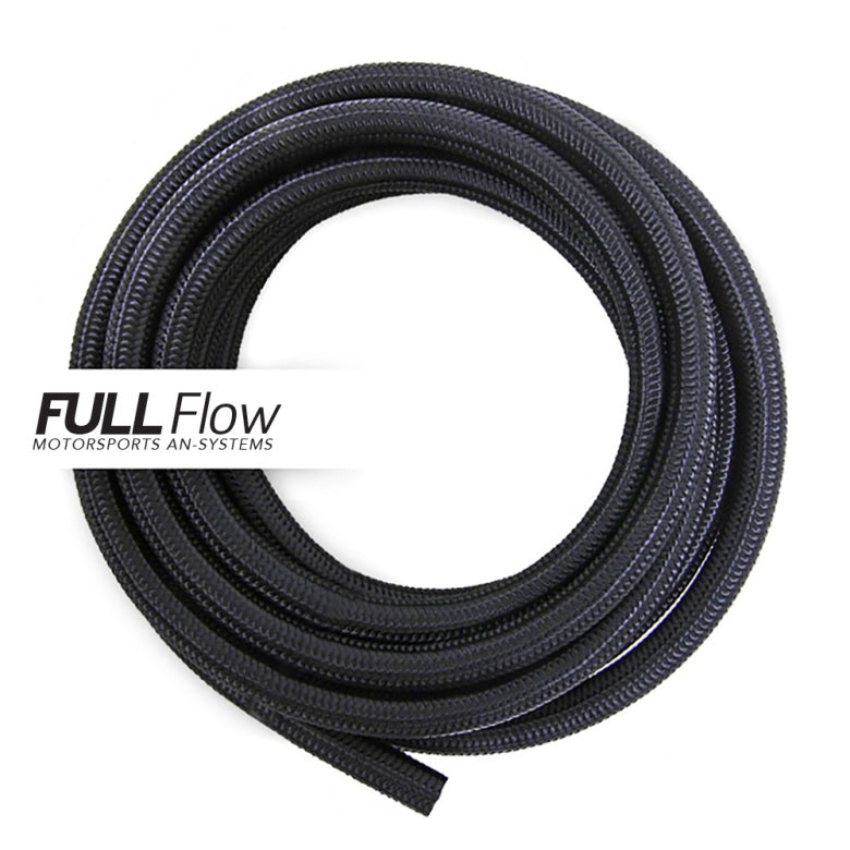 Nuke Performance Black Nylon Braided Fuel Hose - AN-6