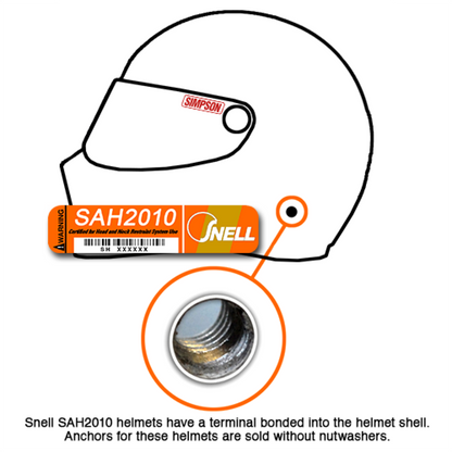 HANS III Device Head & Neck Restraint Post Anchors Medium 20 Degrees FIA/SFI SA Helmet
