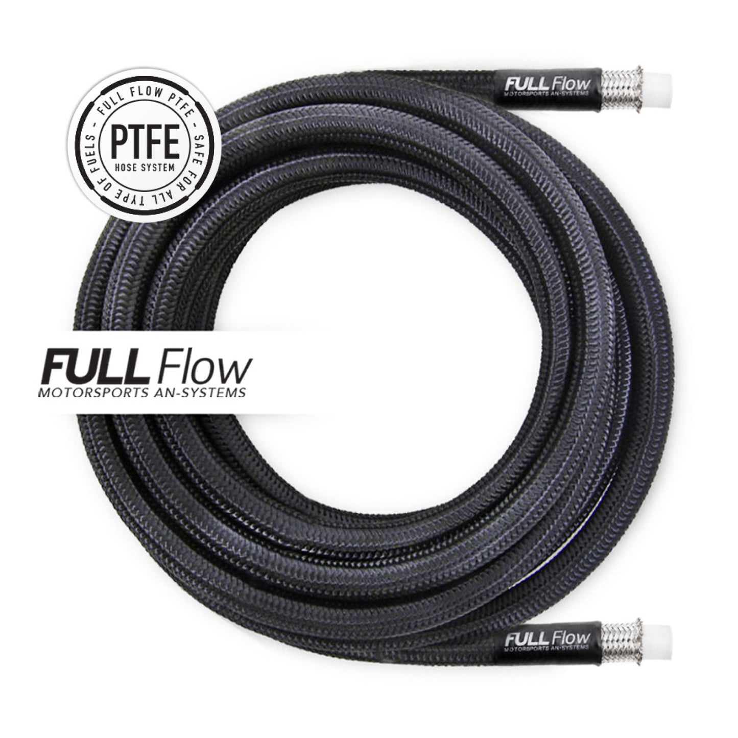 Nuke Performance Black Nylon PTFE Stainless Braided Fuel Hose AN-6, 1 Meter